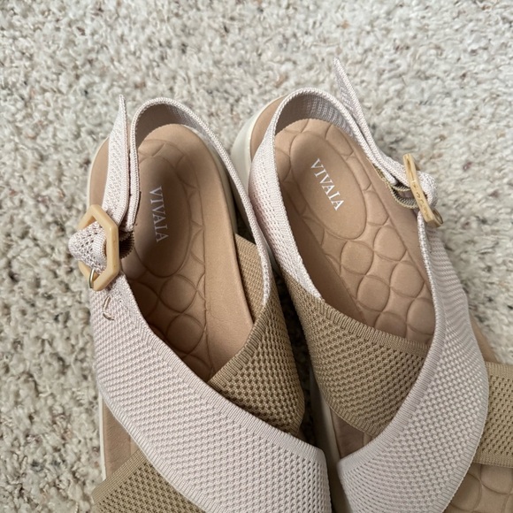 VIVAIA Kara AdaptAll Sport Crossover Slingback Sandals Ivory Nude 11 (43) NEW - Picture 5 of 7